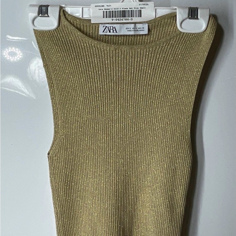 Zara 2pc Gold Top + Skirt Set